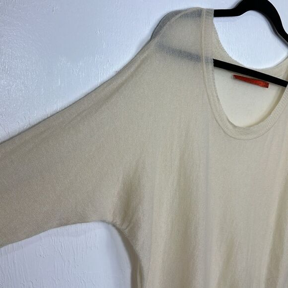 Feel The Piece Cashmere Ivory Relaxed Fit Scoop Neck Pullover Sweater One Size - Picture 2 of 9